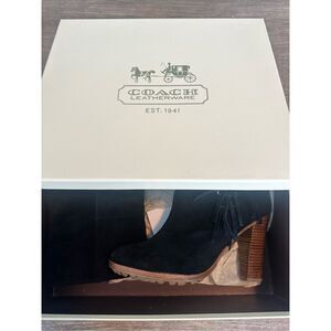 Coach Tamsin Women’s Ankle Suede & Leather Booties, size 9